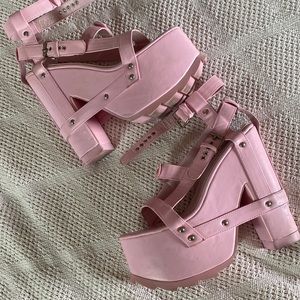 YRU | Shoes | Yru Nightcall Pink Platform Shoes | Poshmark